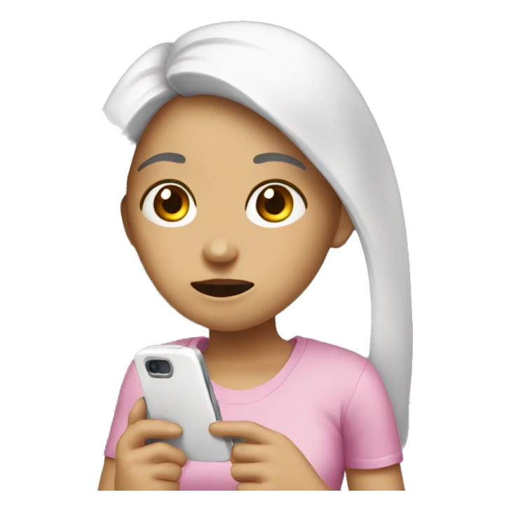 Sick girl with phone and 🎀 sticker