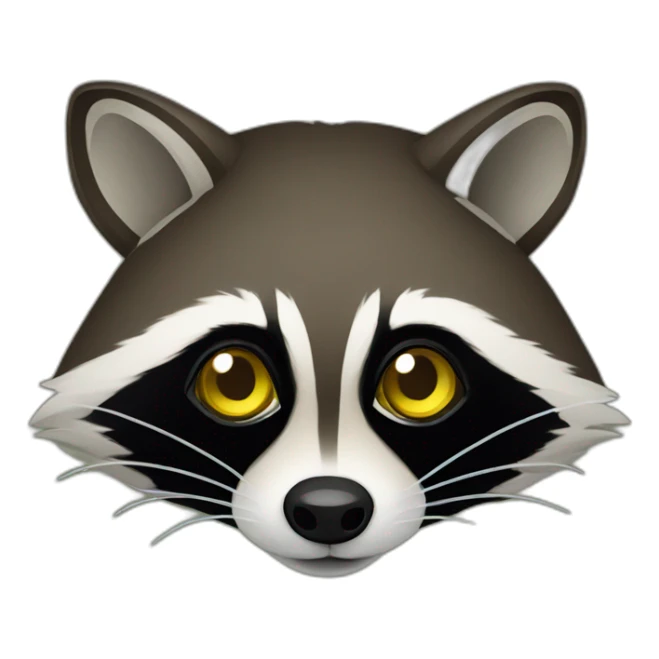 brown raccoon with yellow eyes and a dark green hood sticker