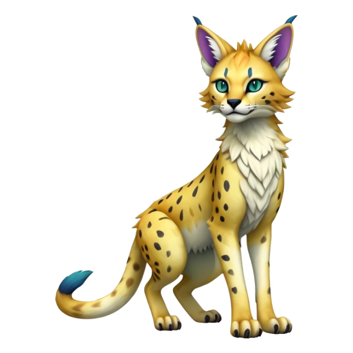 Epic Edgy Colorful ethereal eldritch Sergal-Serval-Fionbri sticker