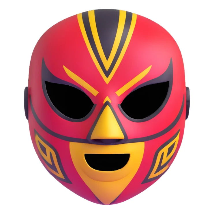 teal and orange luchador mask sticker