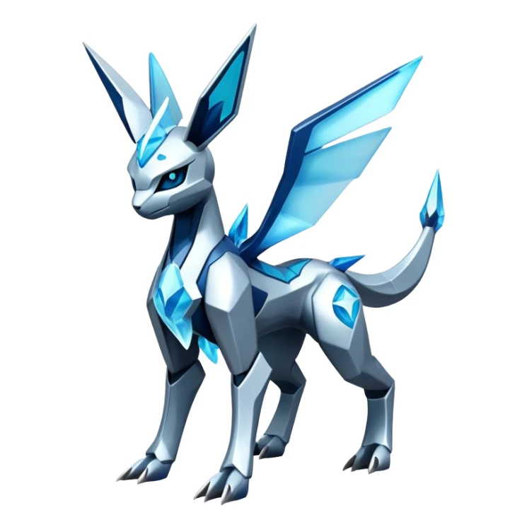 Futuristic Kyurem-Glaceon-dialga-hybrid, full body sticker