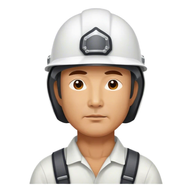 photorealistic korean worker middle age man 
in a helmet sticker