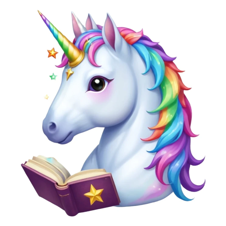 Unicorns read book
A majestic unicorn with rainbow mane holding an open book with magic sparks.












 sticker