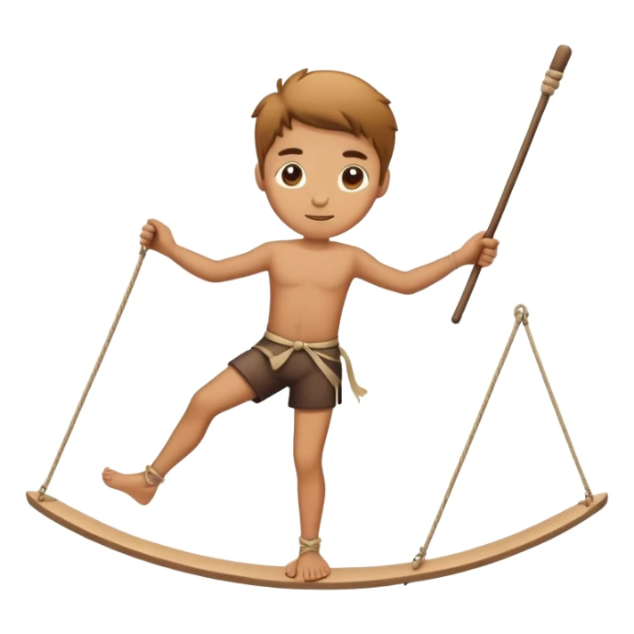 person on tightrope holding balancing stick
 sticker