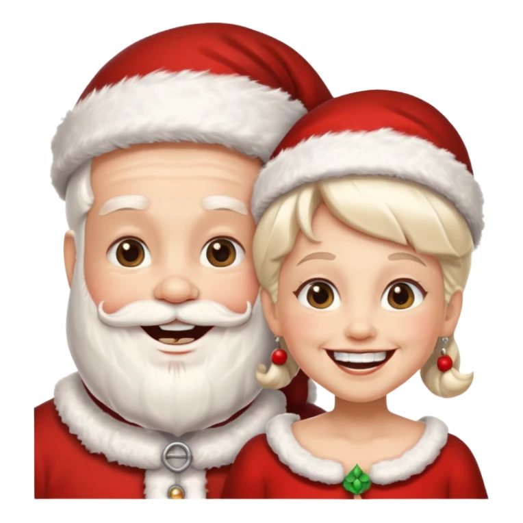 SANTA Y MAMA CLAUSE SONRIENDO CON ORTODONCIA EN DIENTES sticker