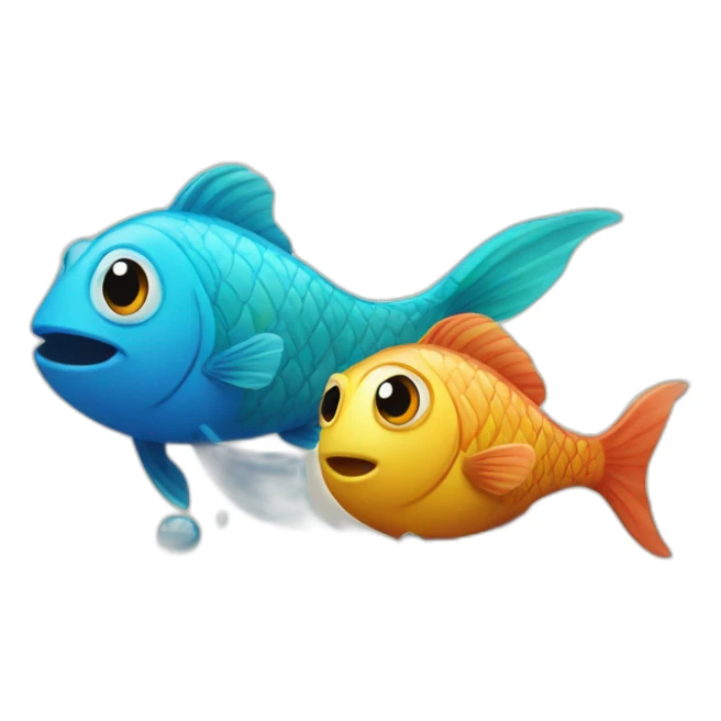 Two fishes in water sticker