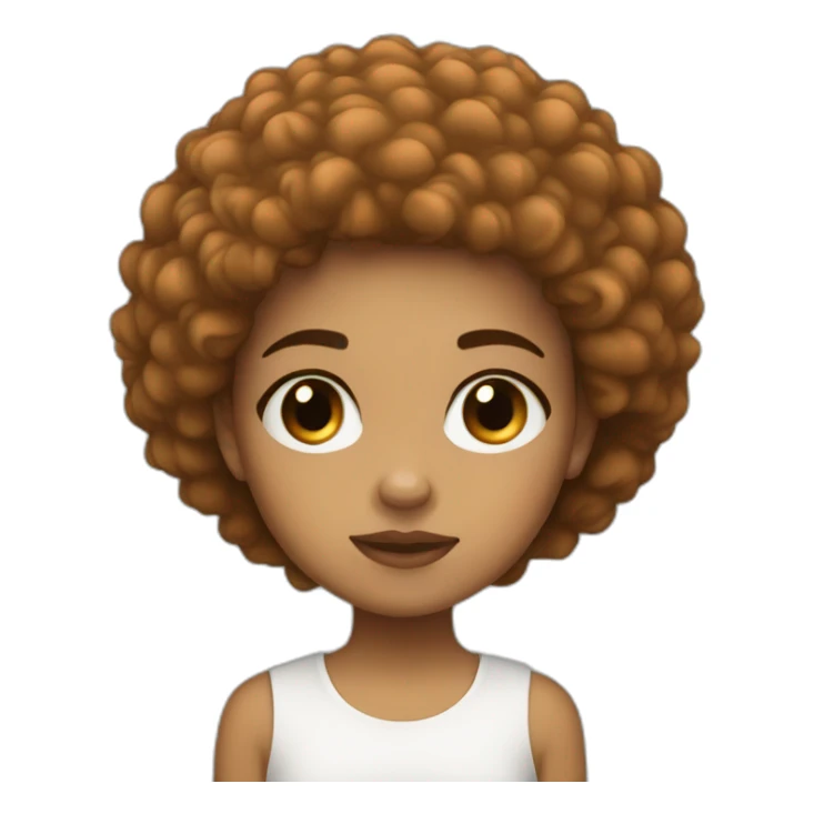 Light skin girl afro orange cry sticker