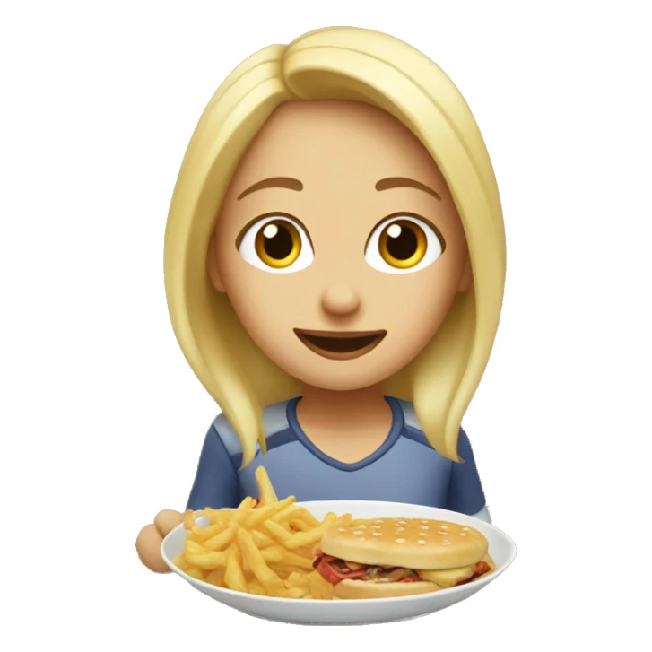 blonde girl sharing food indoors sticker