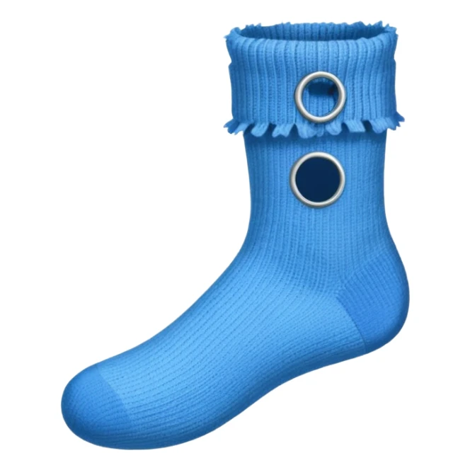 simple flat icon of a frayed sock with a hole at the big toe sticker