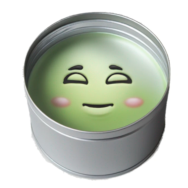 pretty matcha scented candle in silver tin with label realistic sticker