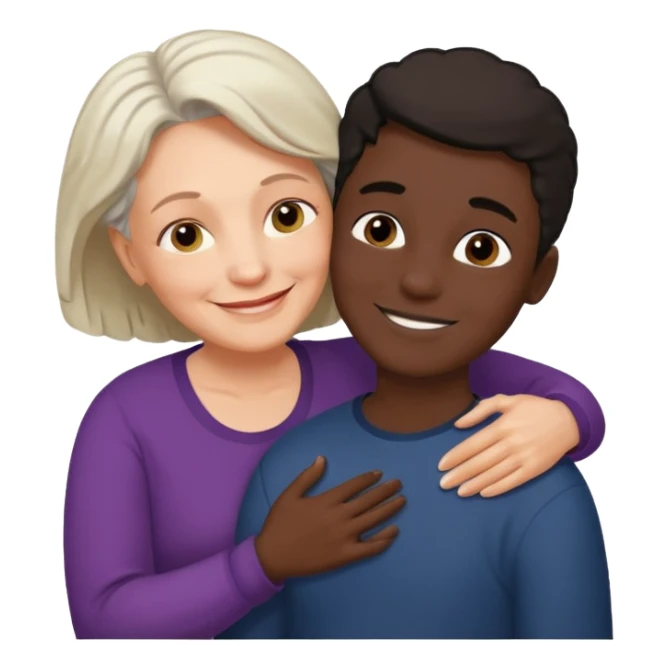 love from a older white mother to adult black son sticker