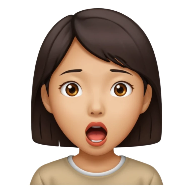 Asian girl with mouth open in shock sticker