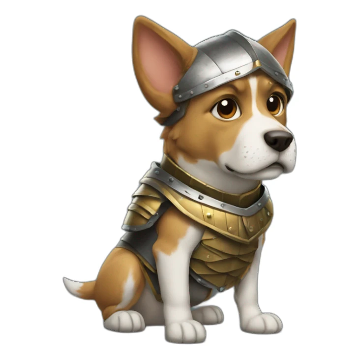 dog with armor  sticker