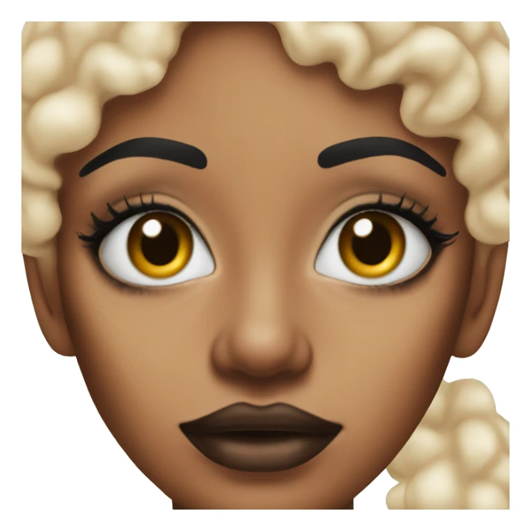 Vitiligo woman with lip liner sticker