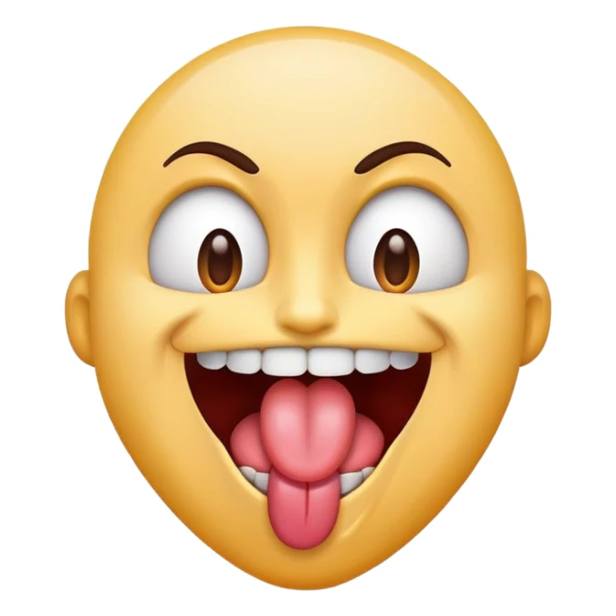 Face with tongue sticking above teeth crazy emoji  sticker