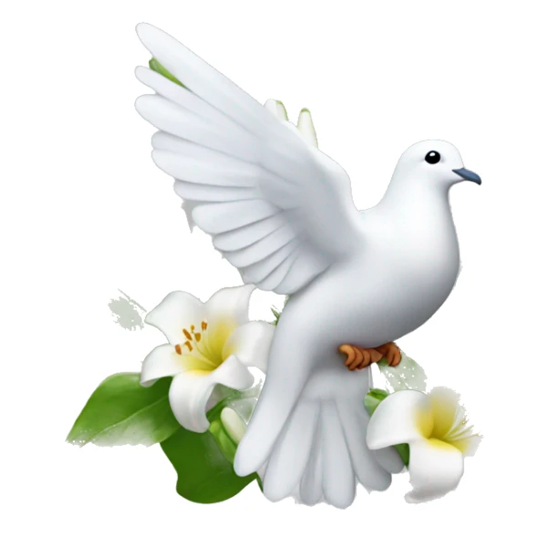 dove of peace holding lilies of the valley in its beak sticker