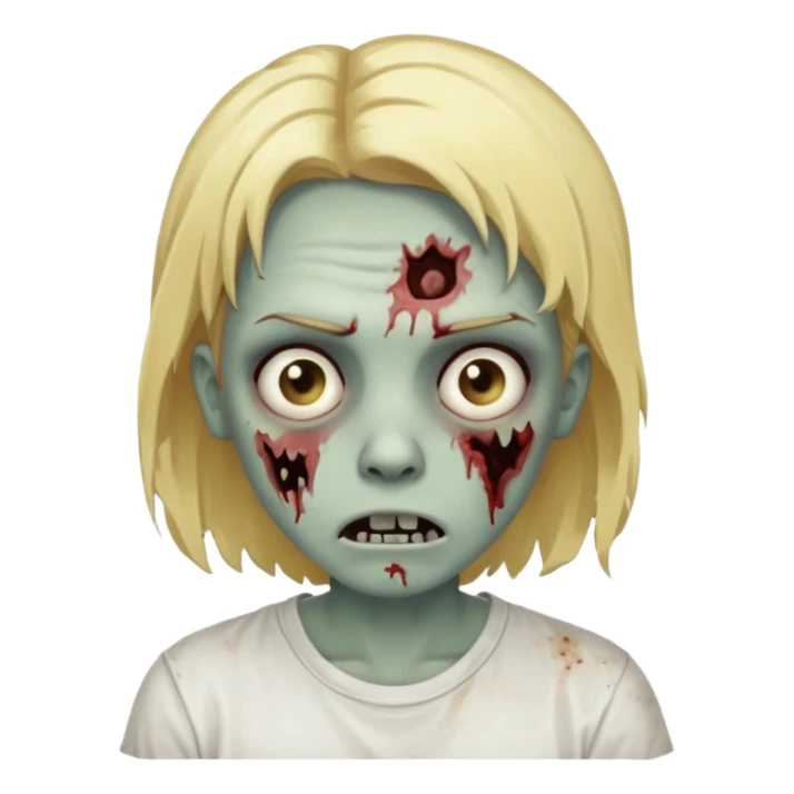 grungie zombie with blonde hair and white tee sticker