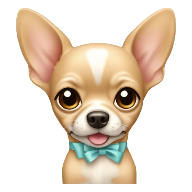 Dog beige chihuahua with bow  sticker