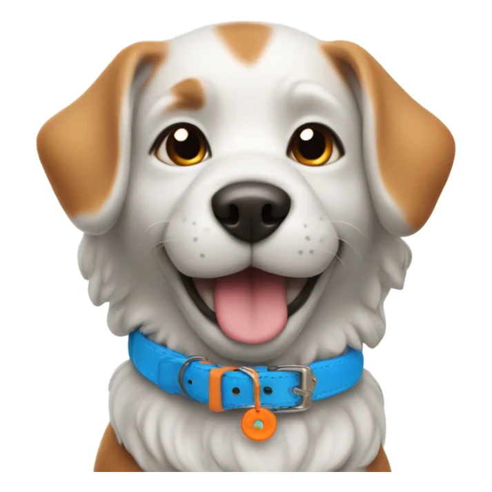 cute dog with simple blue collar with orange pendant from another perspective sticker