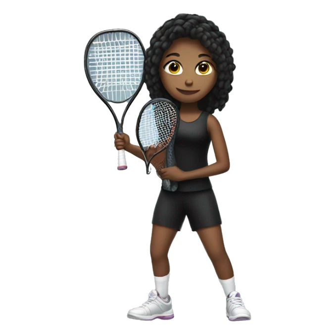 girl in black outfit holding a racquetball racket sticker