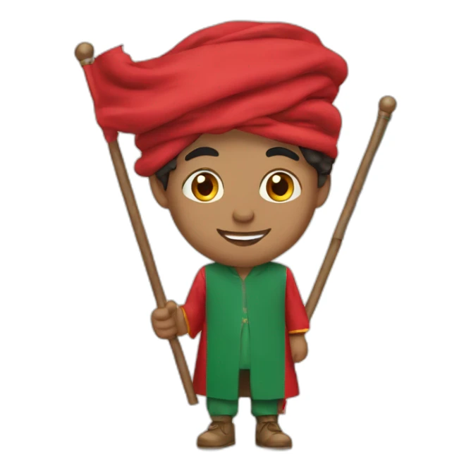 Moroccan men with flag of morocco sticker