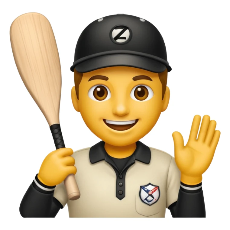 emoji de iOS de un umpire haciendo señal de strike en beisbol sticker