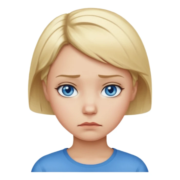 a girl blue eyes short blonde hair looking angry sticker