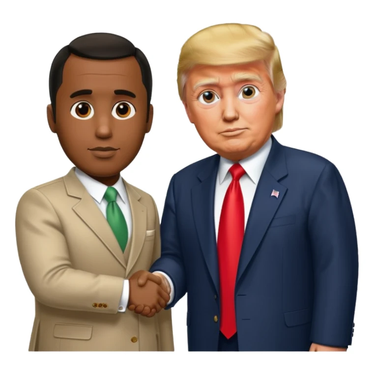 Diddy shaking hands with donald trump sticker