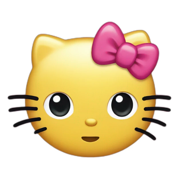 Hello kitty with invisible bow and hair sticker