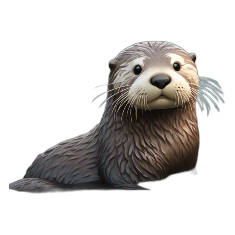 Sea-otter-drifting-on-the-surface-of-the-sea sticker