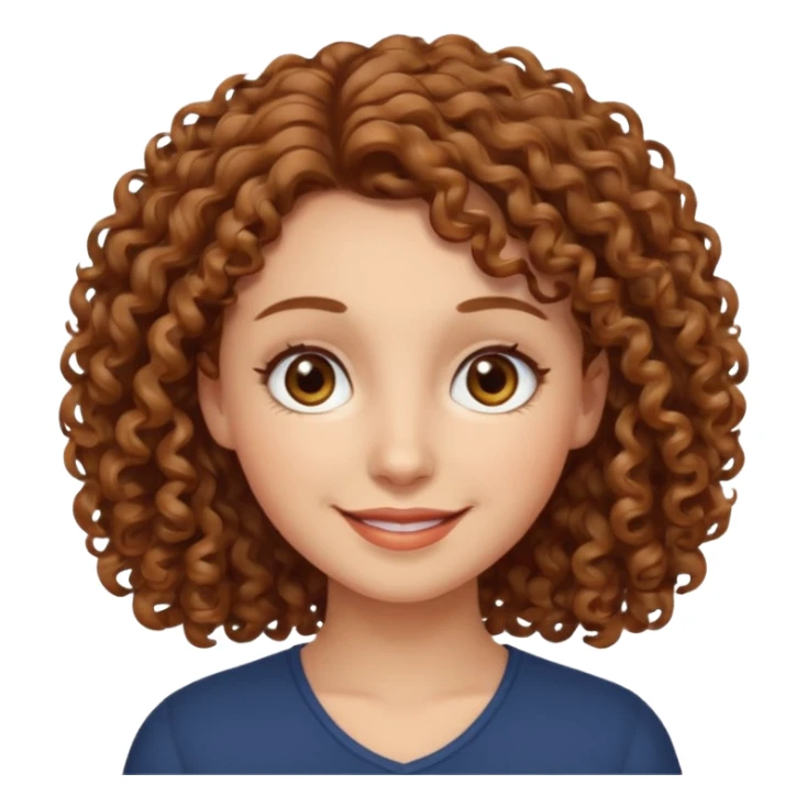 Branca cabelos cacheados castanhos claros olhos castanhos claros simpática e meiga sticker