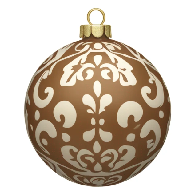 brown beige Christmas ball decoration sticker