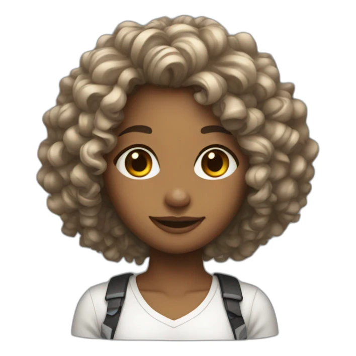 Gamer Girl With Curly Hair sticker