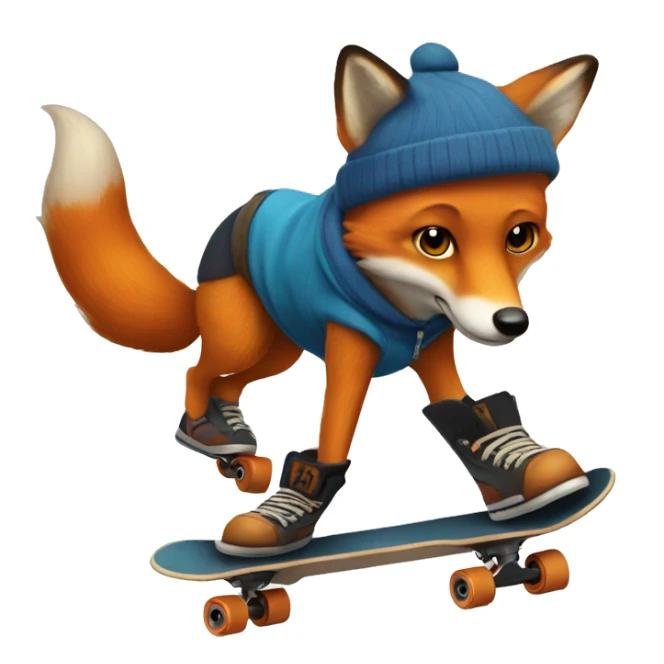 A Fox in skate  sticker