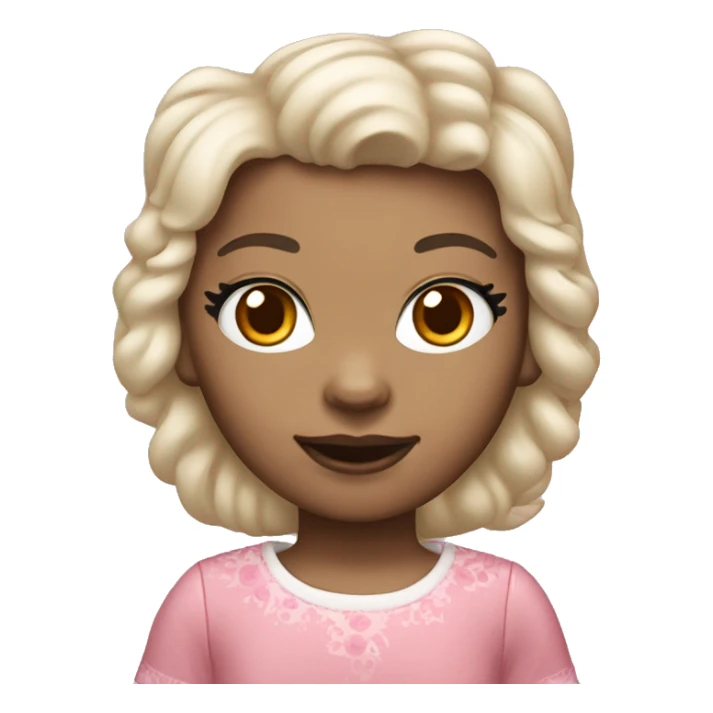 hello kitty with mouth an african american light skin tone sticker