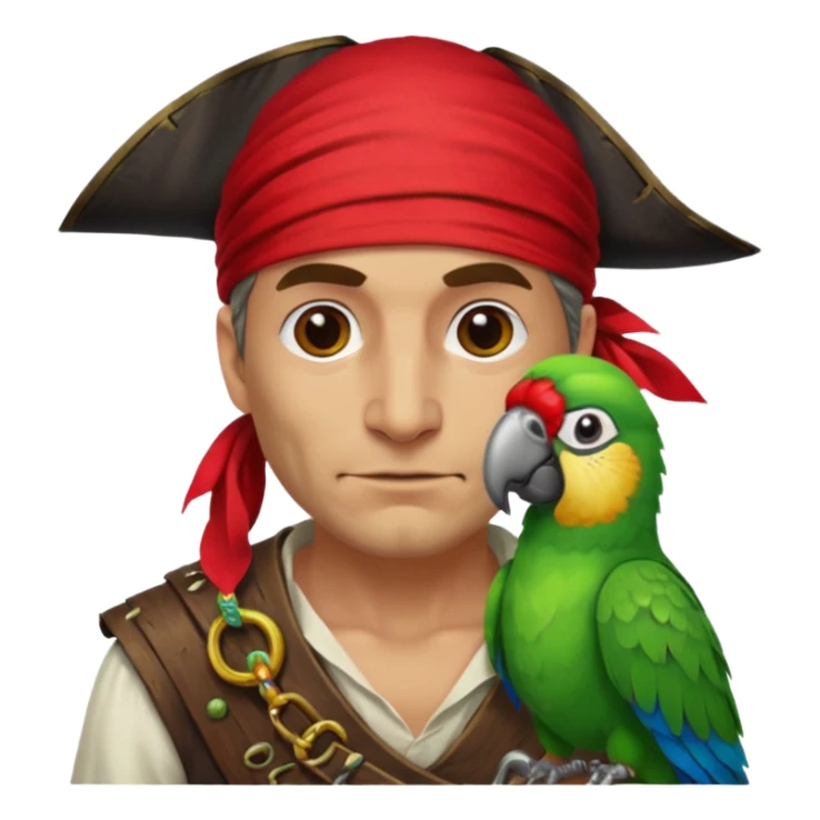 pirate and parrot sticker