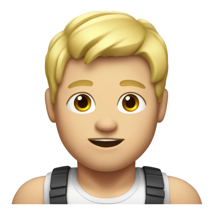 fat blonde boy with muscles sticker