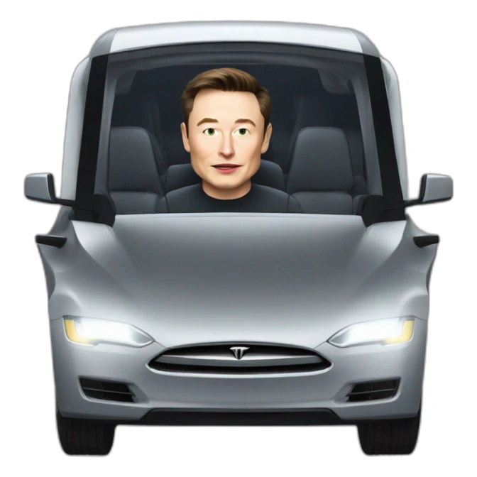 Elon musk riding in a Tesla cyber truck  sticker