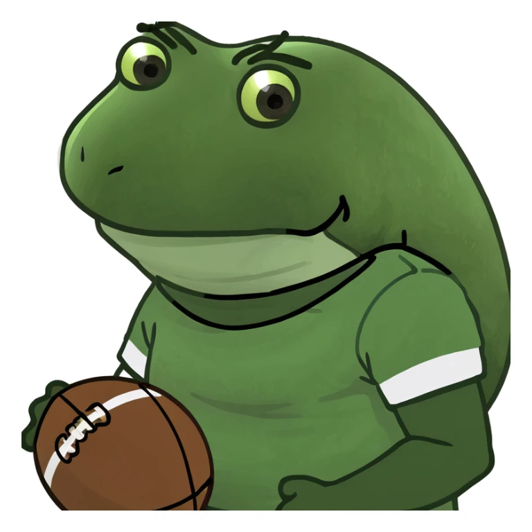 bufo in a football suit sticker
