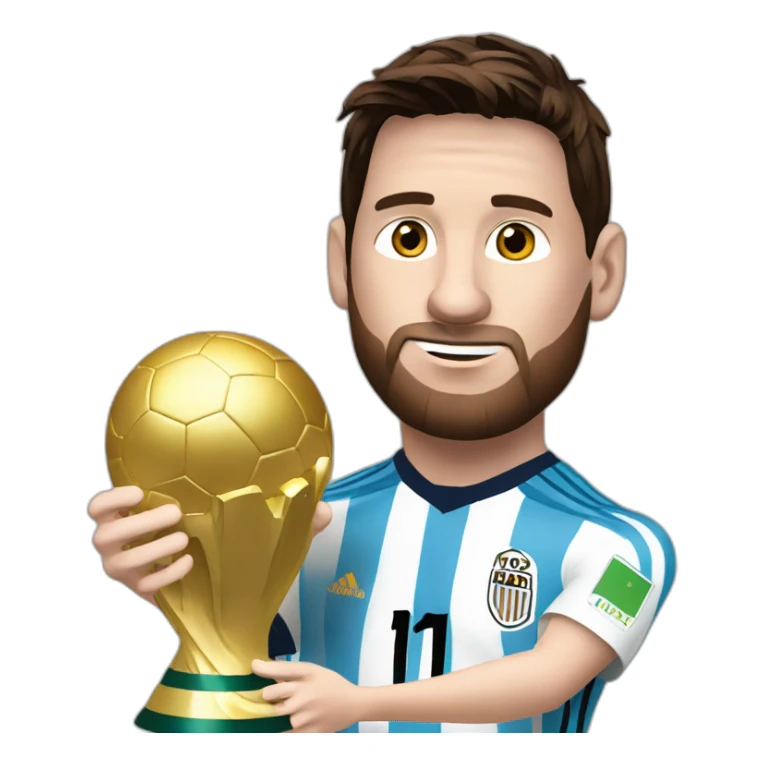 Messi qui tient la coupe du monde sticker