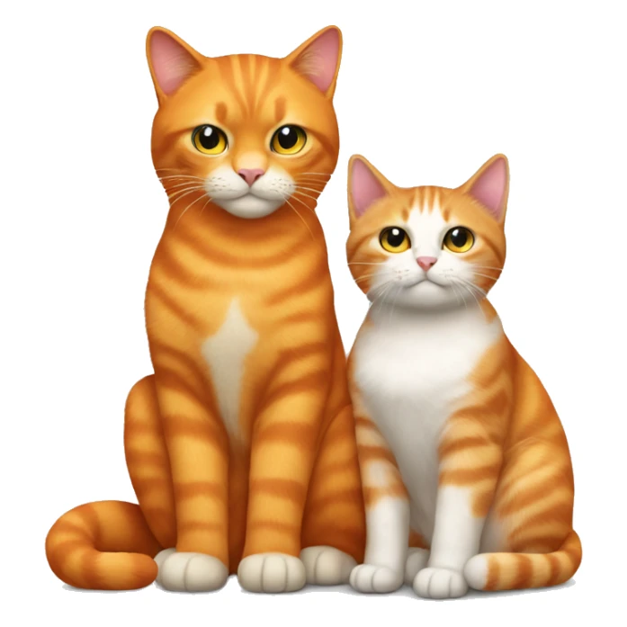 Big orange cat AND small tricolour kitty sticker