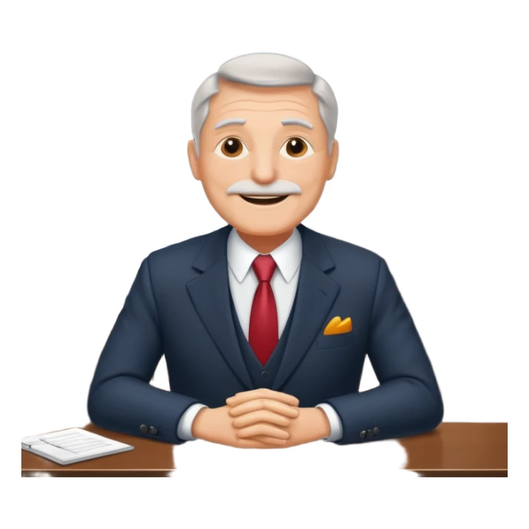 happy old boss in his office sticker