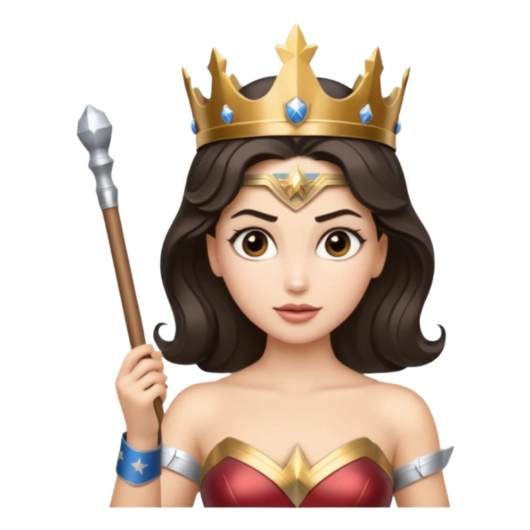 Wonder Woman holding white orchestra conductor’s baton sticker