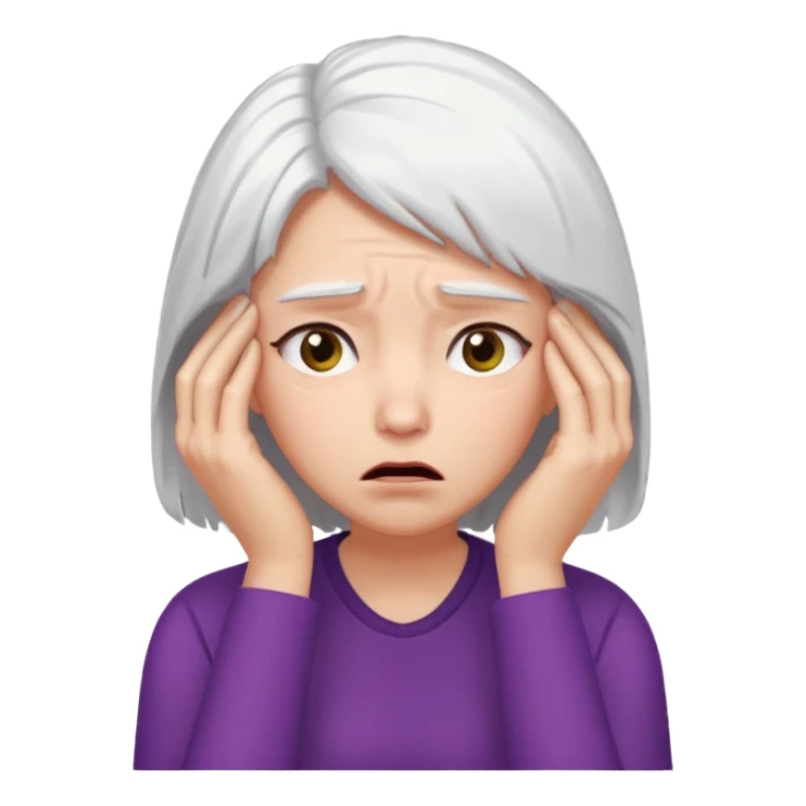 female white hair face palm
 sticker