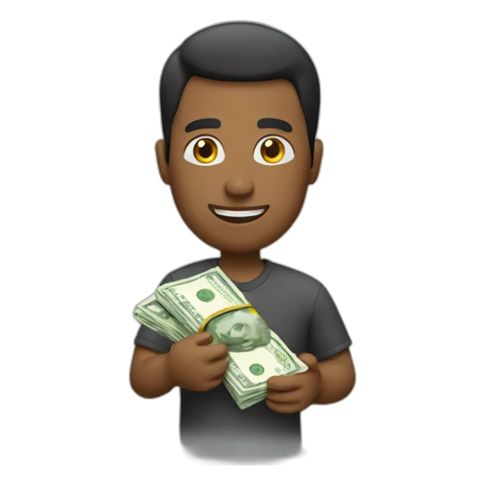 MAN WITH MONEY IN HAND  sticker