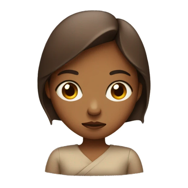 girl with brown her with folded arms and grumpy face sticker