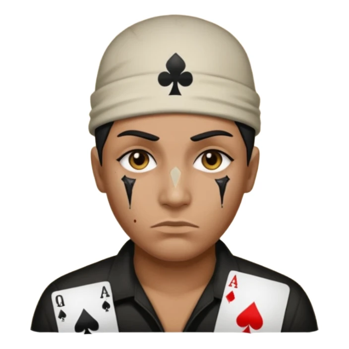 He Shot bullet on his head gangsta poker face sticker