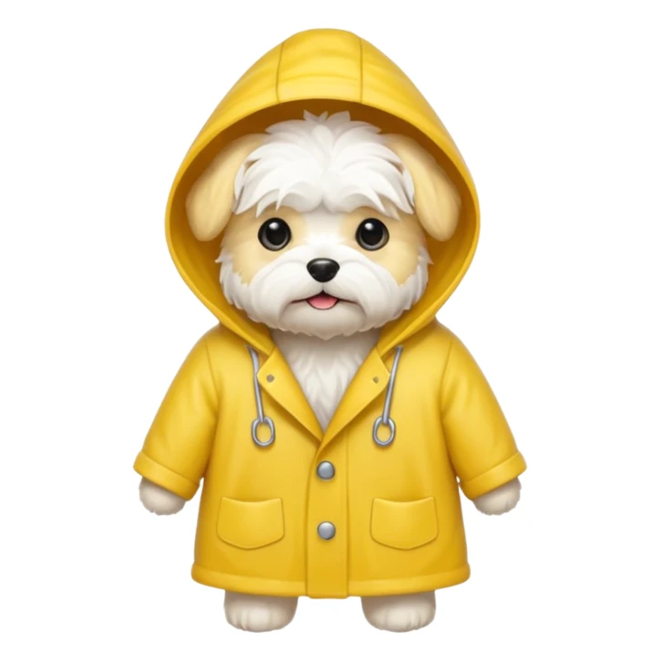 White Maltese with rain coat sticker