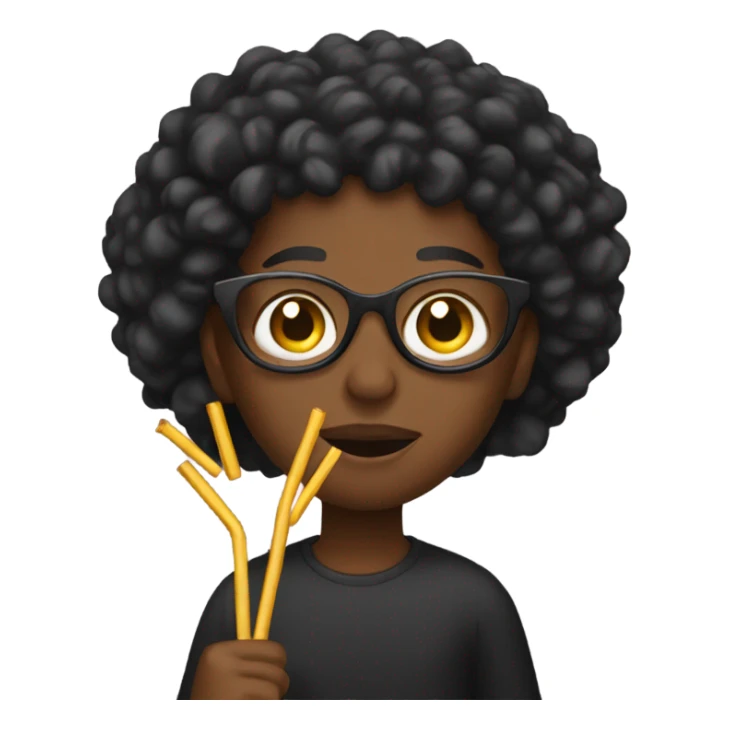 Black person holds last straw sticker