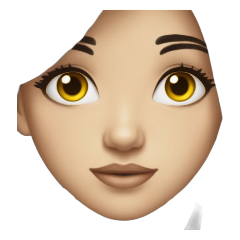 Beutiful girl black hair yelow eyes sticker